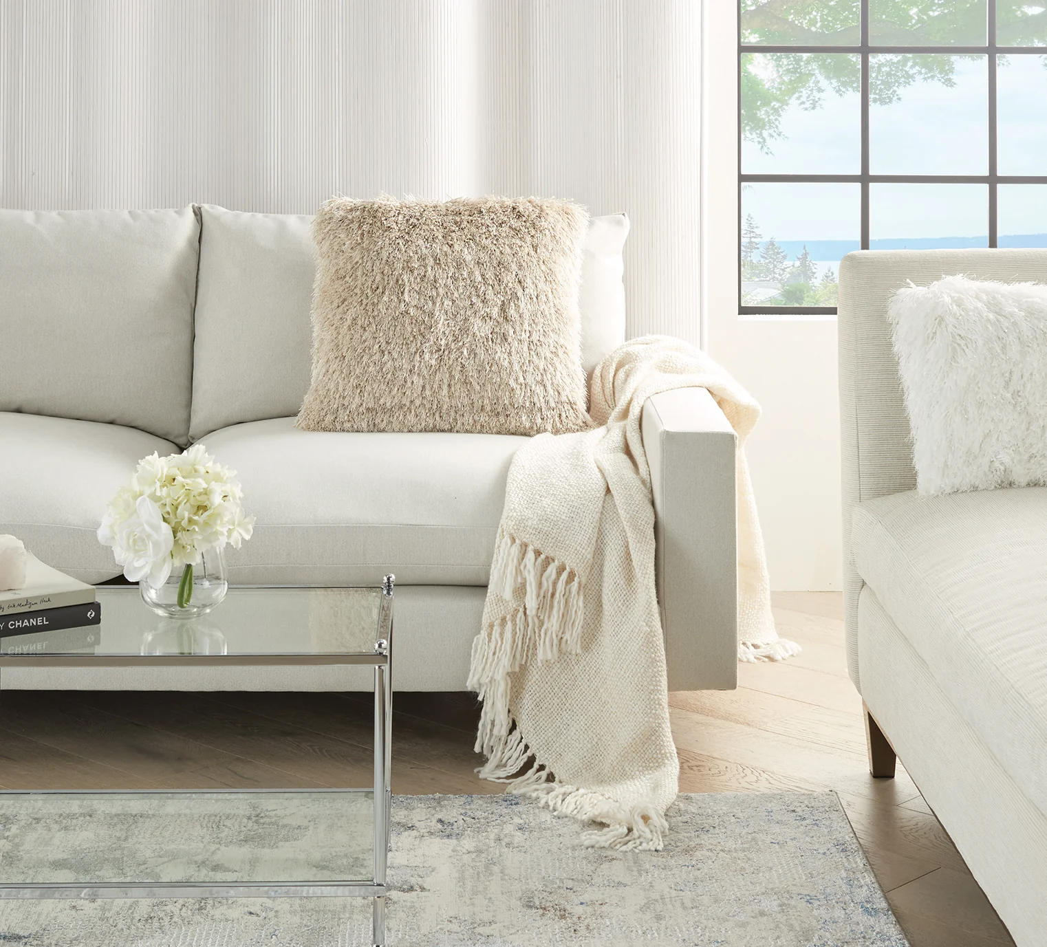 Beige Shag Accent Pillow 20 x 20 - Image 3