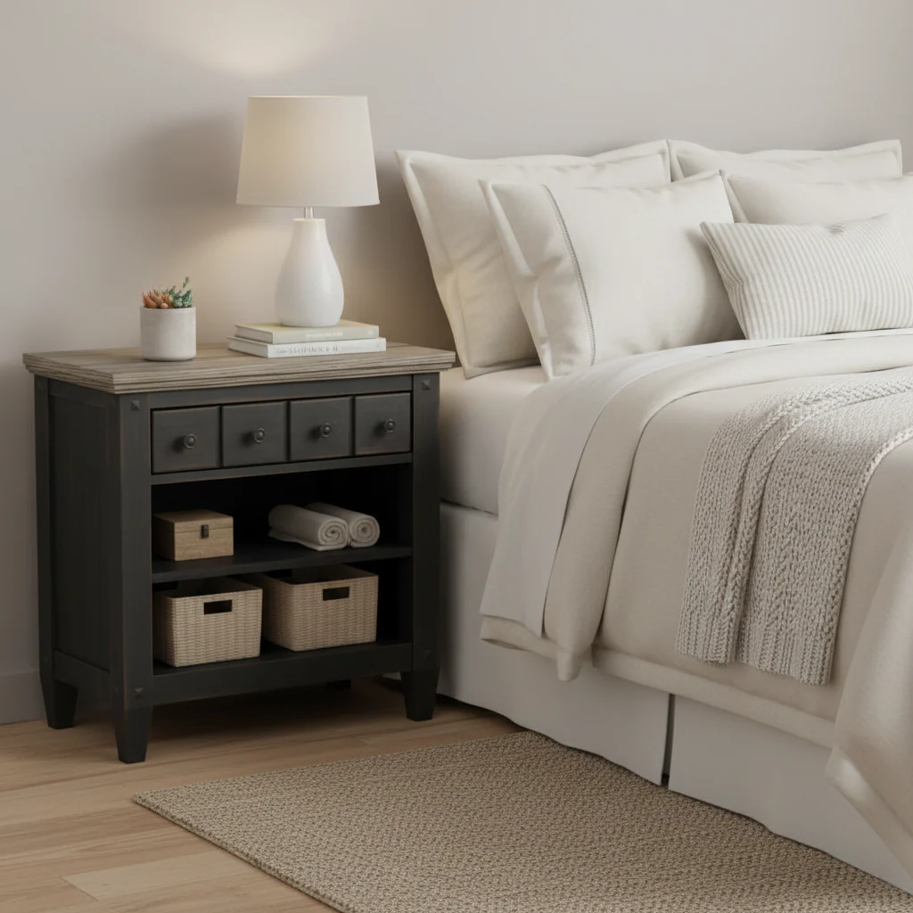Farm House Charcoal Nightstand - Image 3
