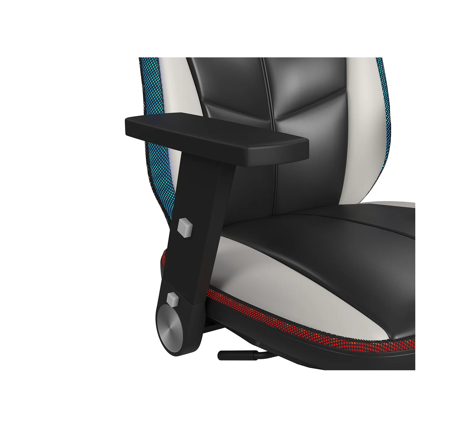 Rollins Gaming Chair with LED and Speaker - Black and Khaki - Image 3