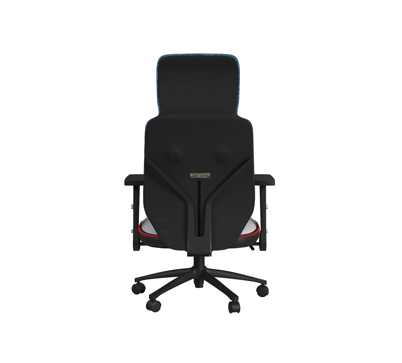 Rollins Gaming Chair with LED and Speaker - Black and Khaki - Image 4