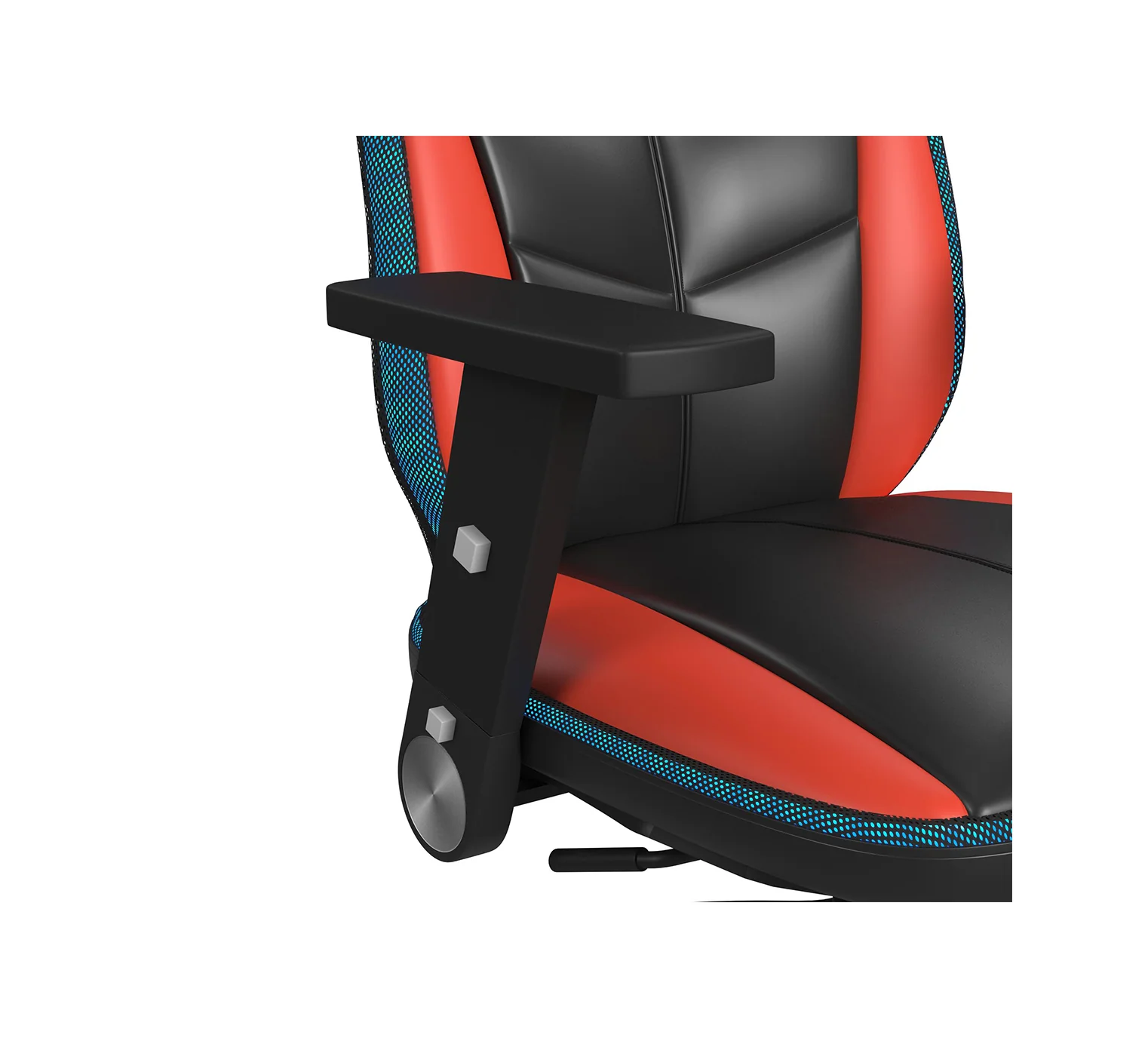 Rollins Gaming Chair with LED and Speaker - Black and Red - Image 3