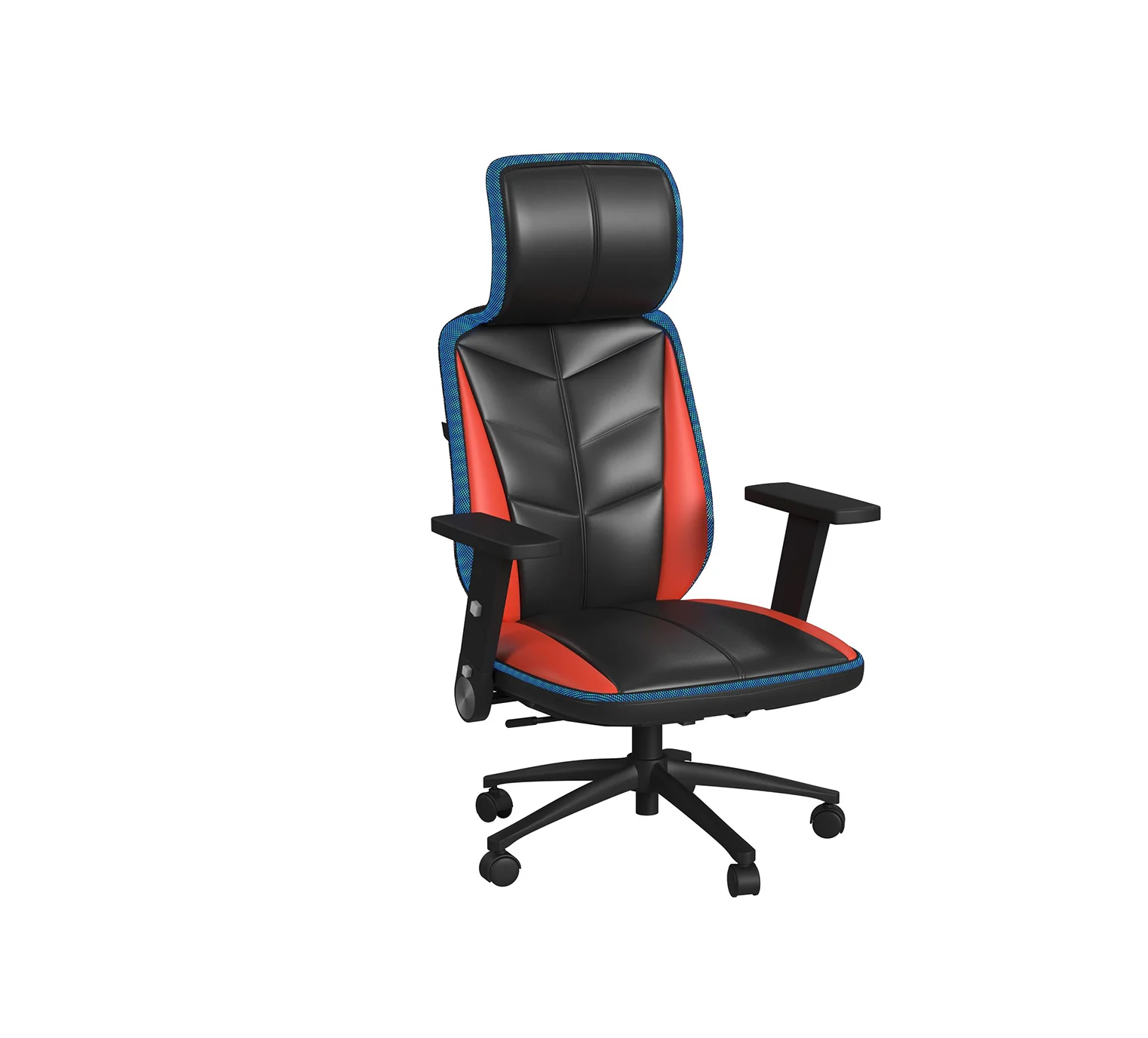 Rollins Gaming Chair with LED and Speaker - Black and Red - Image 5