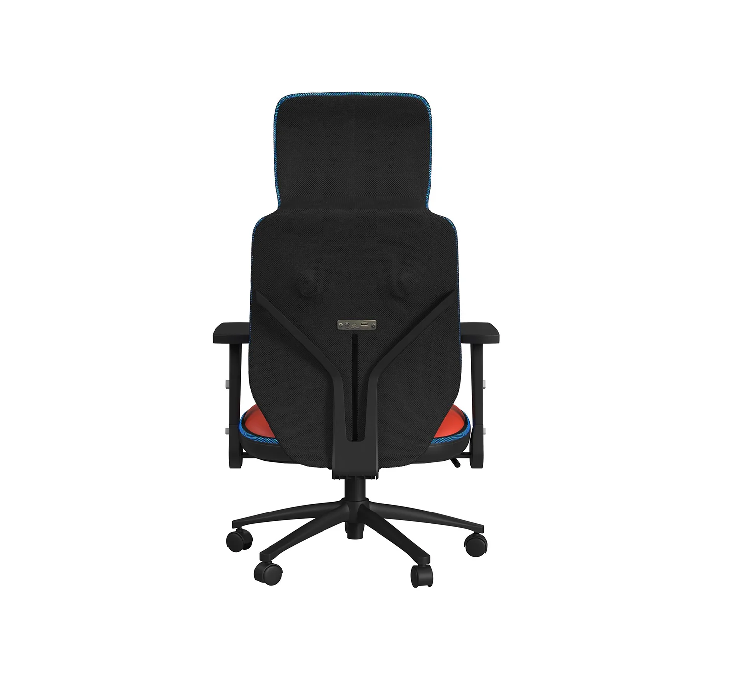 Rollins Gaming Chair with LED and Speaker - Black and Red - Image 7