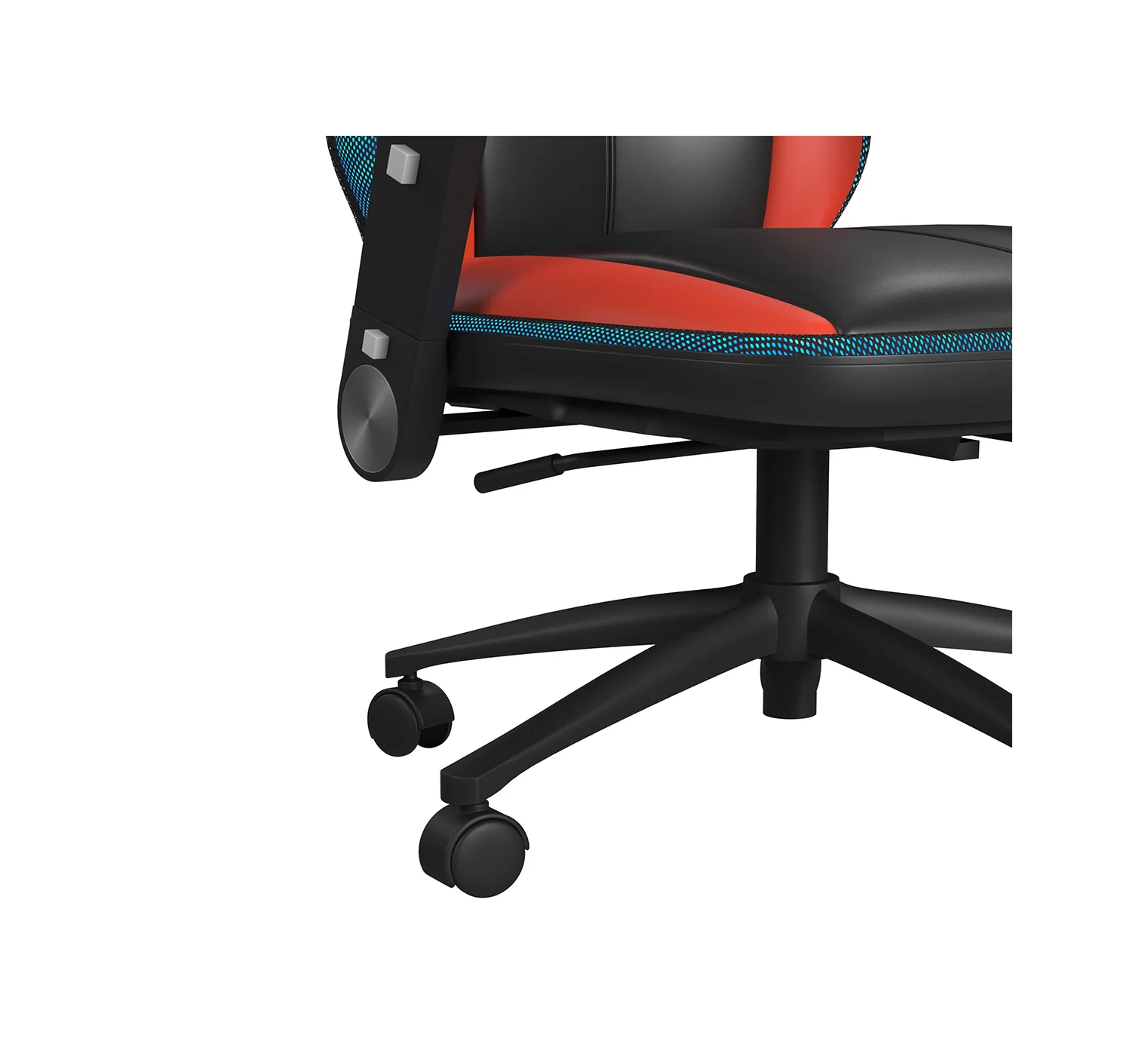Rollins Gaming Chair with LED and Speaker - Black and Red - Image 8